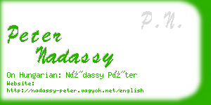 peter nadassy business card